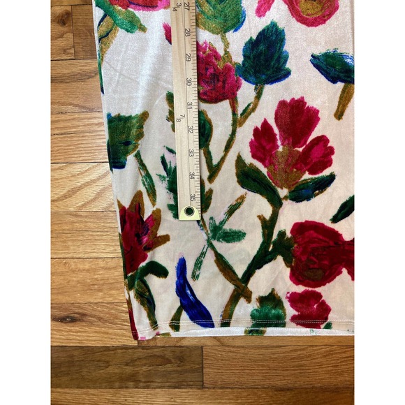 ZARA Velvet Velour Floral Midi Dress V-Neck | Size M - Picture 11 of 14